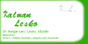 kalman lesko business card