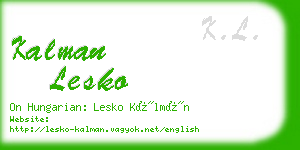 kalman lesko business card